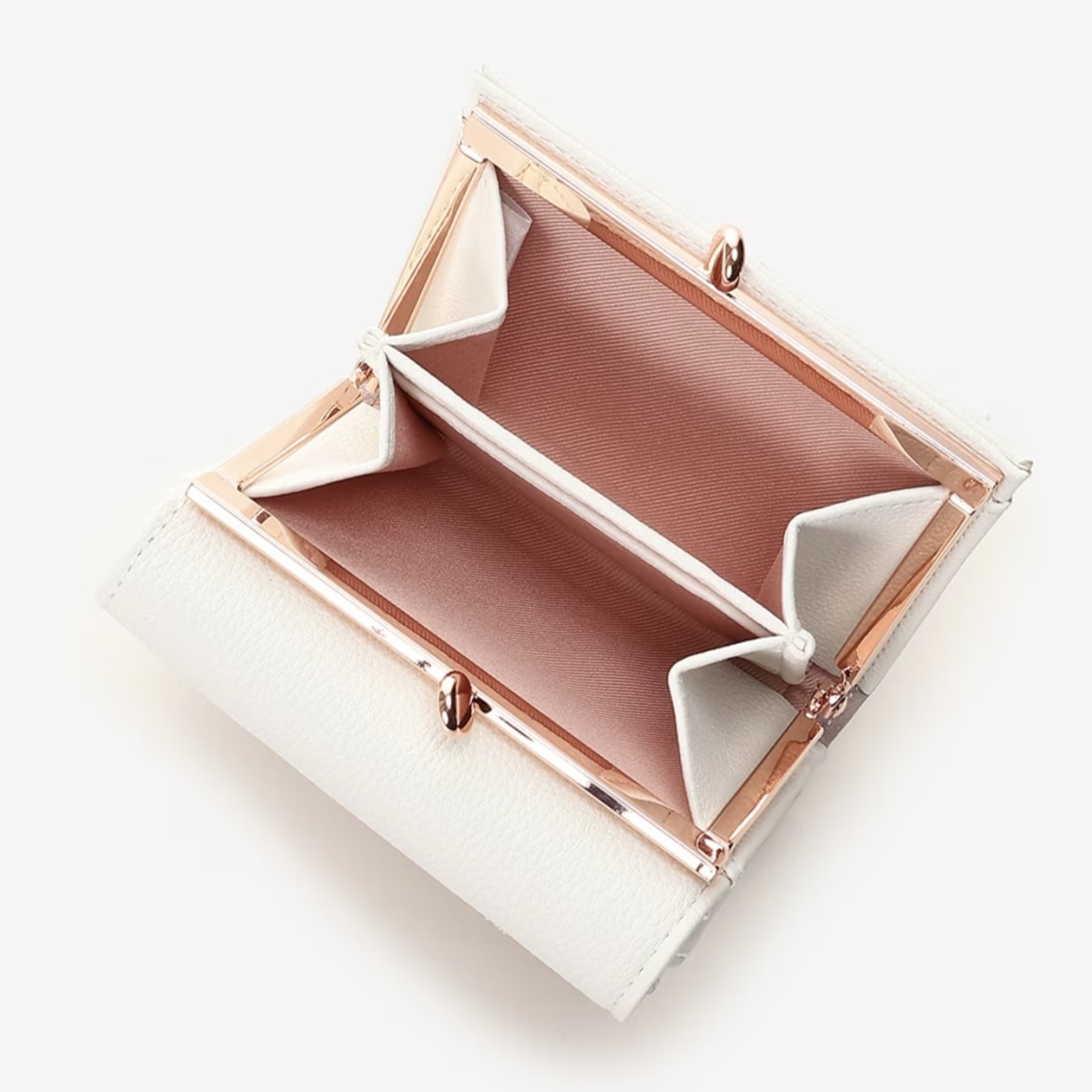 ハートビジューグラデーション折財布 ピンク