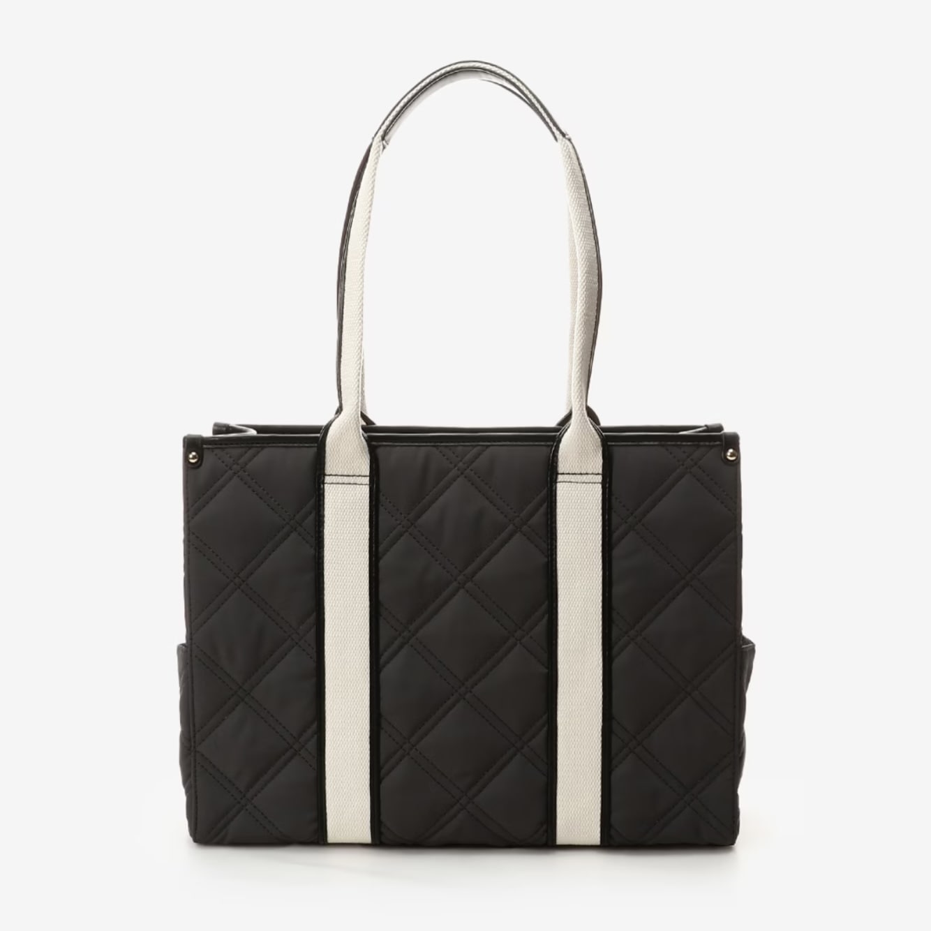 ロゴテープキルティングA4トートバッグ ブラック