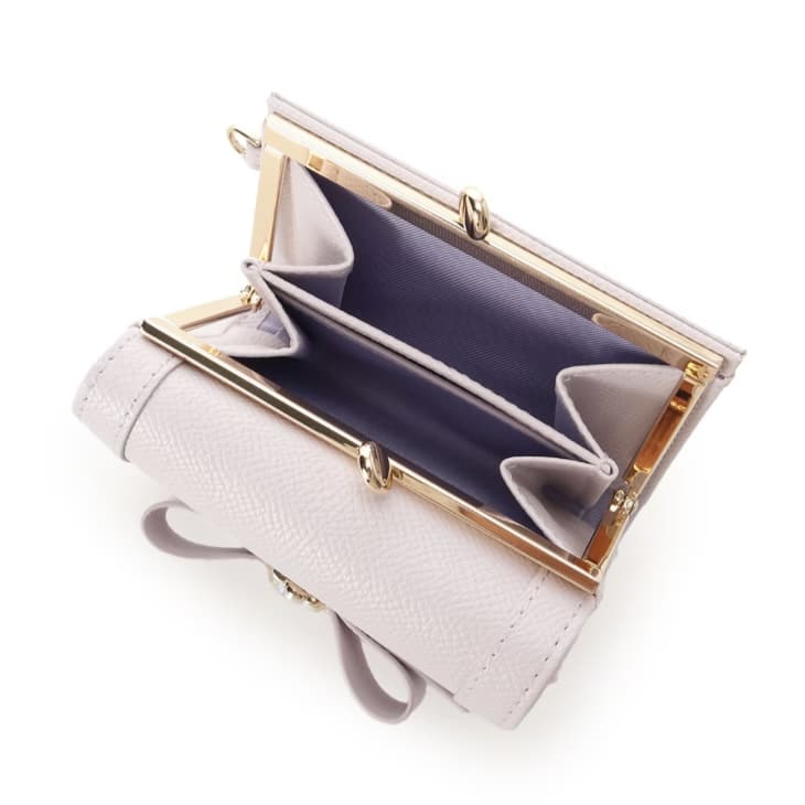 バイカラージュエルリボン折財布