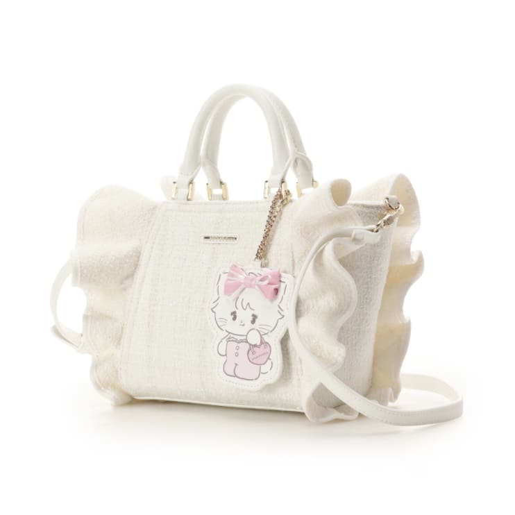 Lil ala mode×SAMANTHAVEGAコレクション ツイードフリルハンドバッグ