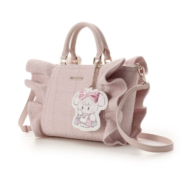 Lil ala mode×SAMANTHAVEGAコレクション ツイードフリルハンドバッグ