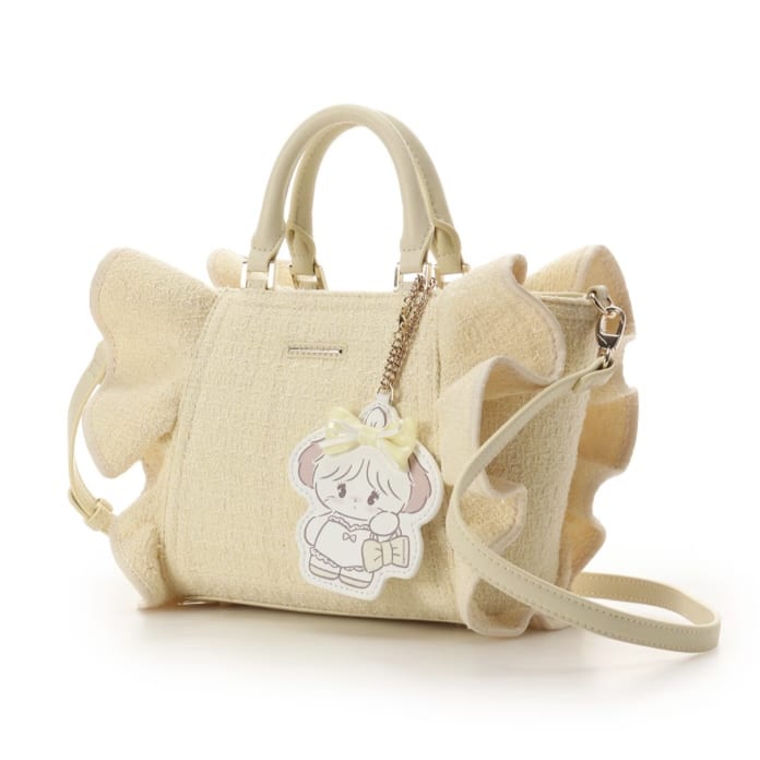 Lil ala mode×SAMANTHAVEGAコレクション ツイードフリルハンドバッグ
