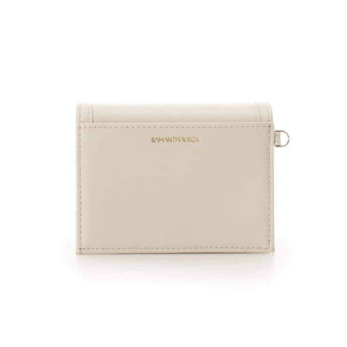 ロゴ金具折財布