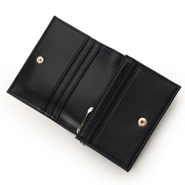 ロゴ金具折財布