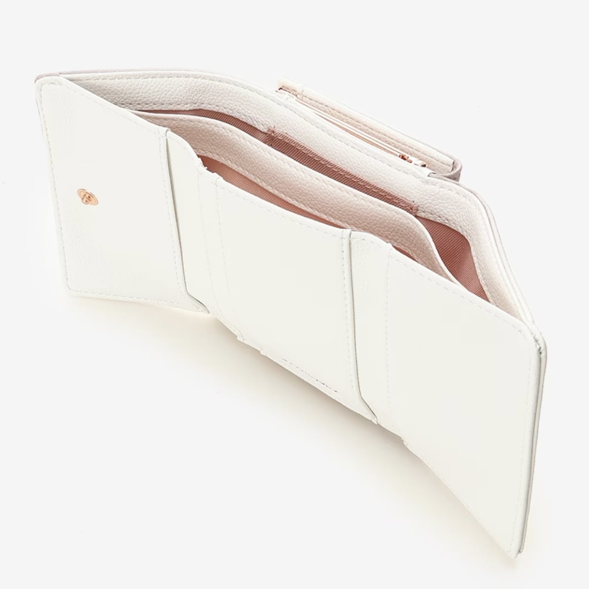 ハートビジューグラデーション折財布 ピンク