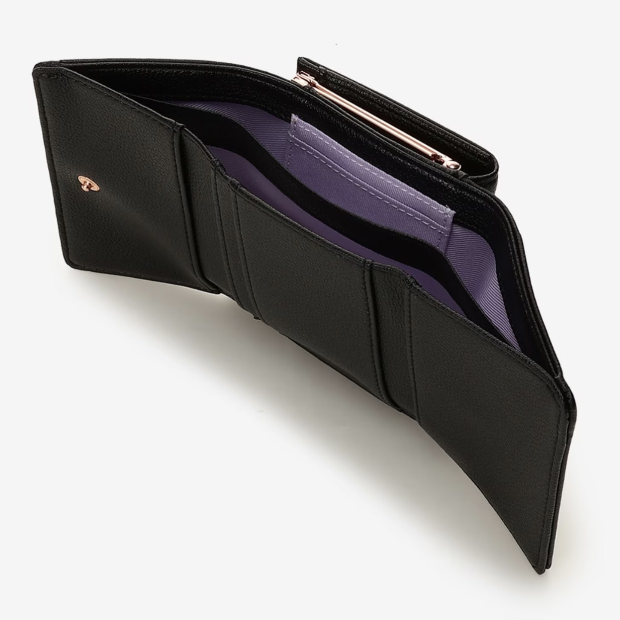 ハートビジュー折財布 ブラック