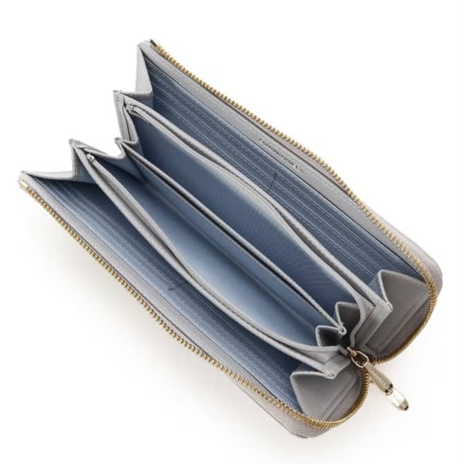 バイカラーアクセントリボン長財布