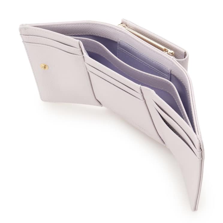 バイカラージュエルリボン折財布