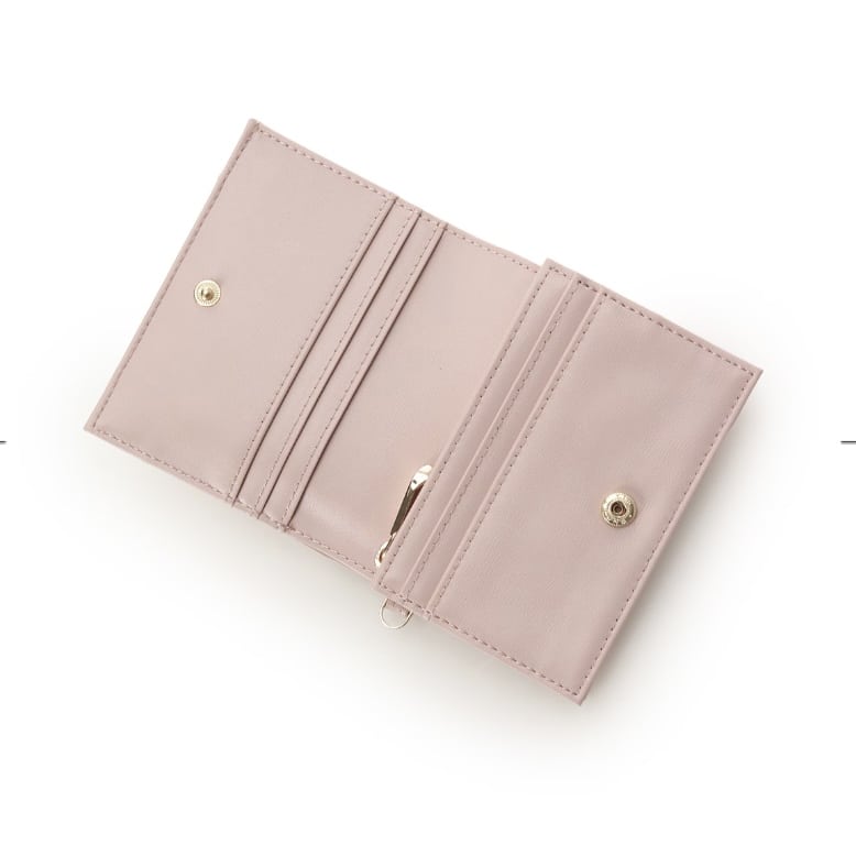 ロゴ金具折財布
