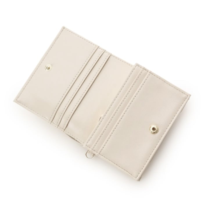 ロゴ金具折財布