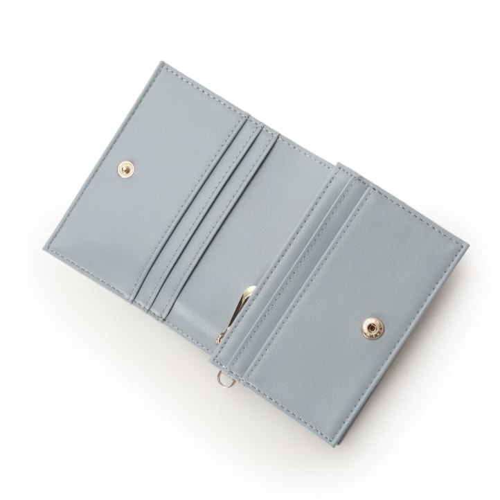 ロゴ金具折財布
