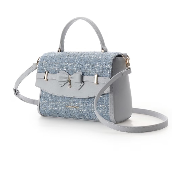 ツイードアクセントリボンショルダーバッグ