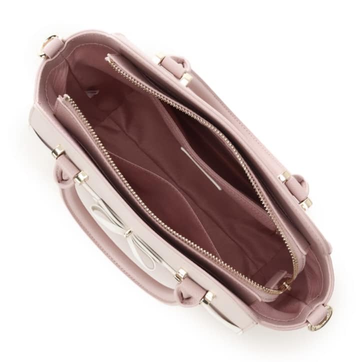 バイカラーアクセントリボンハンドバッグ