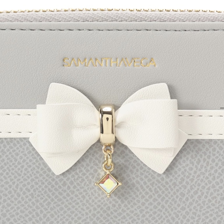 バイカラーアクセントリボン長財布