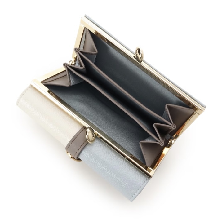 バイカラーフロントベルト 口金折財布