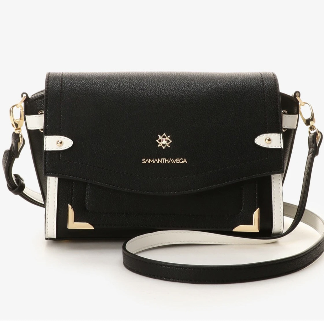 シンプルビジューショルダーバッグ ブラック