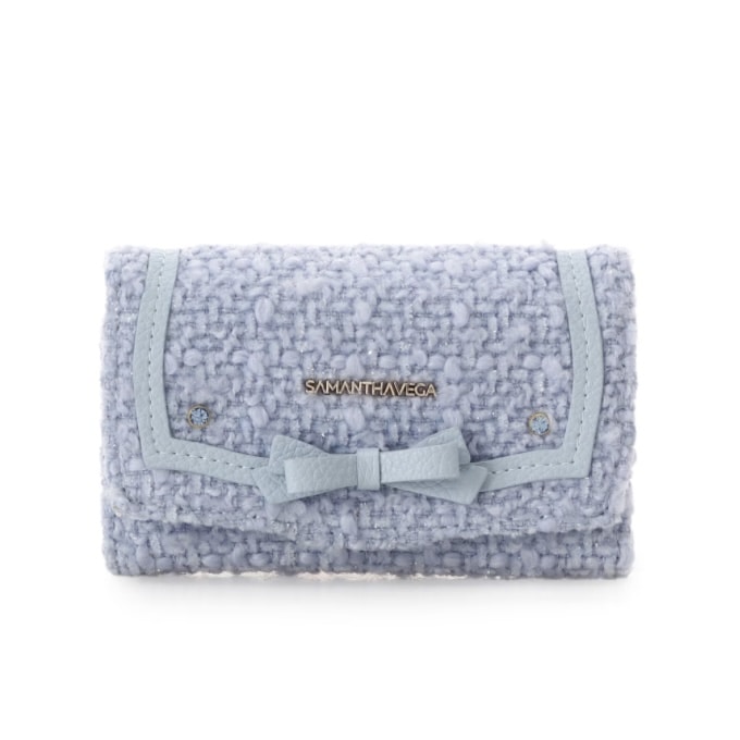 ソリッドリボンツイードキーケース