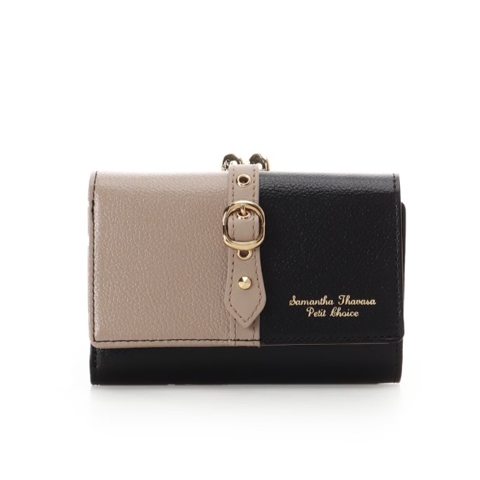 バイカラーフロントベルト 口金折財布