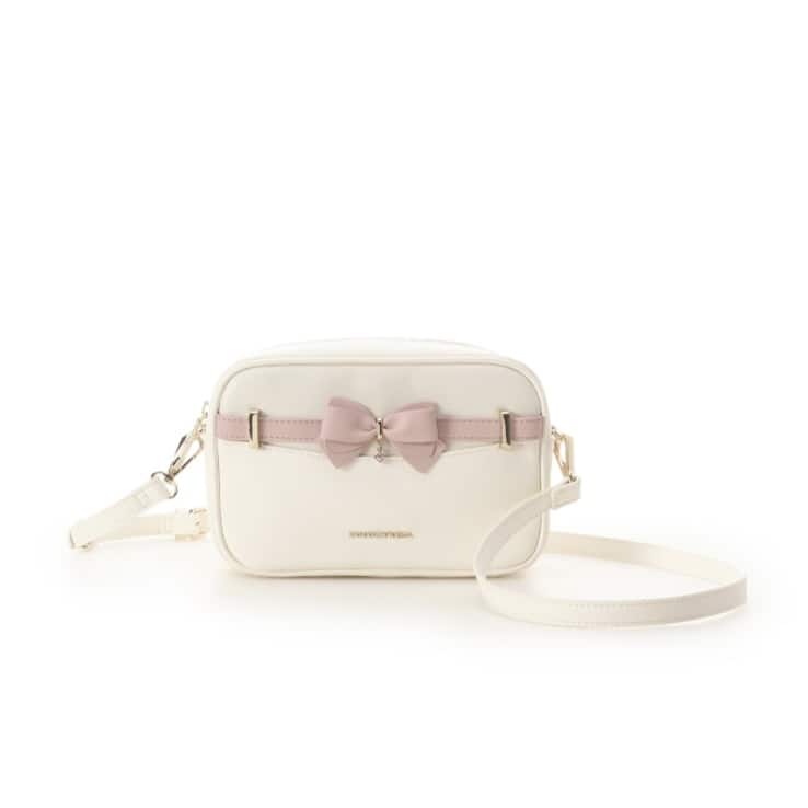 バイカラーアクセントリボンミニショルダーバッグ