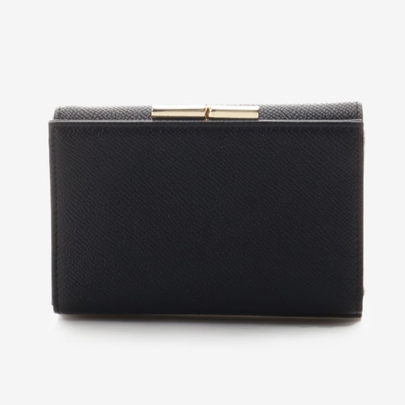 ハートビジュー付き折財布 ブラック