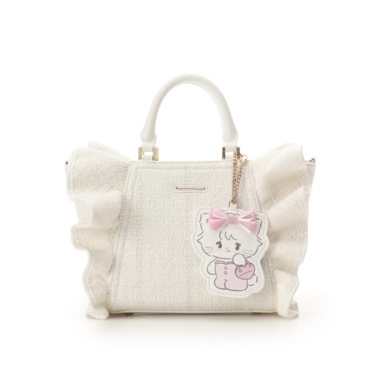 Lil ala mode×SAMANTHAVEGAコレクション ツイードフリルハンドバッグ