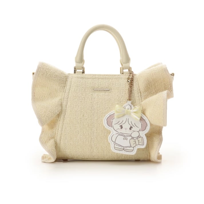 Lil ala mode×SAMANTHAVEGAコレクション ツイードフリルハンドバッグ