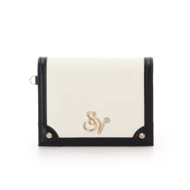 ロゴ金具折財布