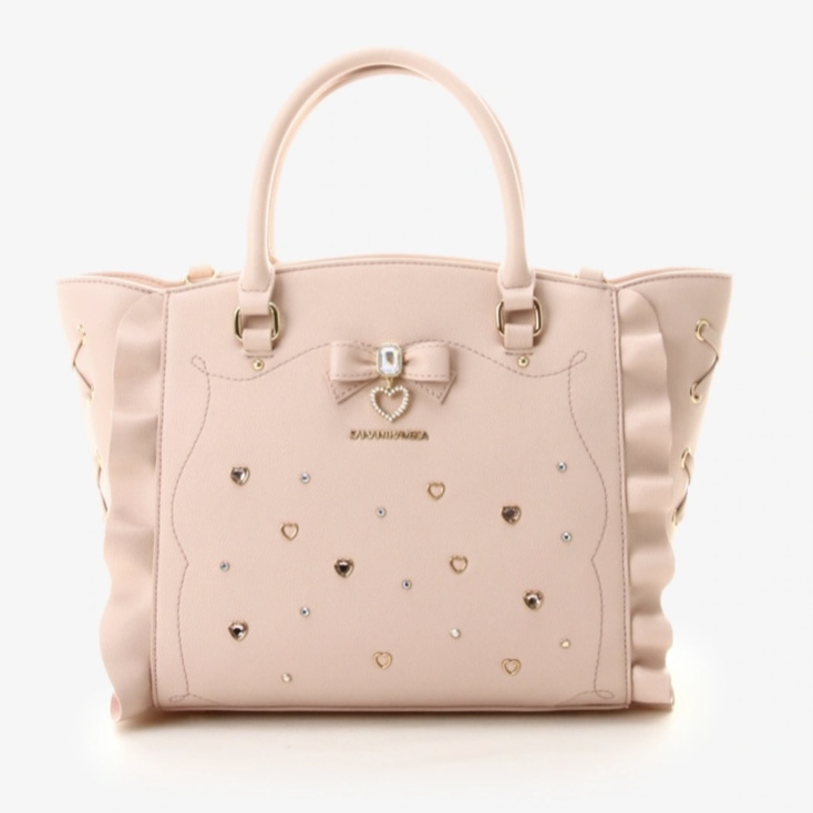 サイドレースアップリボンビジューフラッター