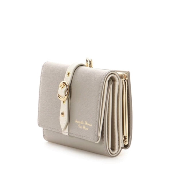 フロントベルト　折財布　グレー