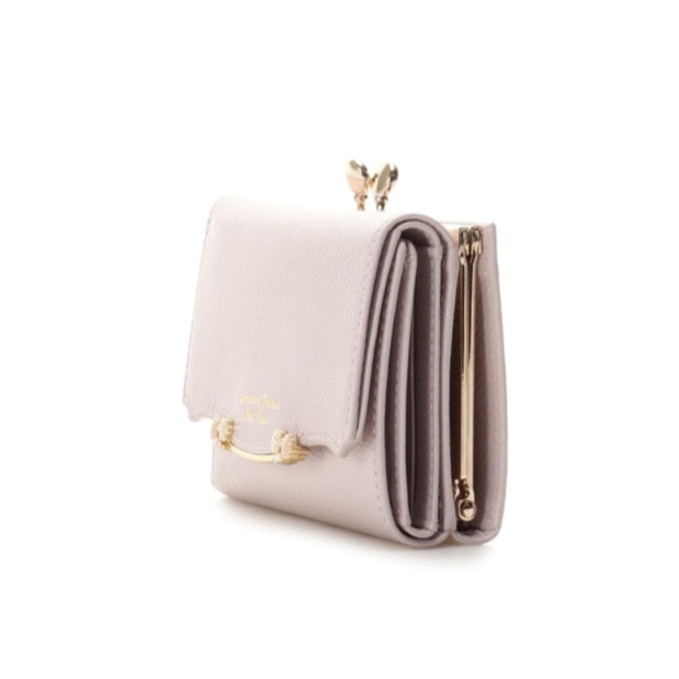 サイドフラワーバー 折財布　ピンク