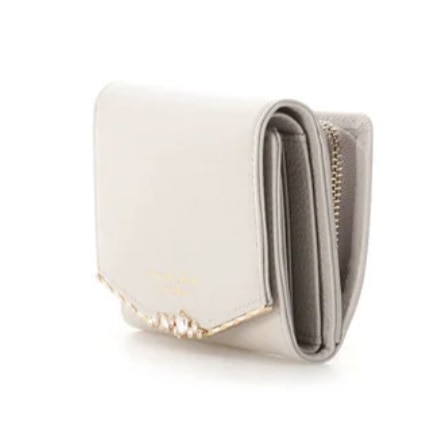 ハートジュエルバー 折財布　グレージュ