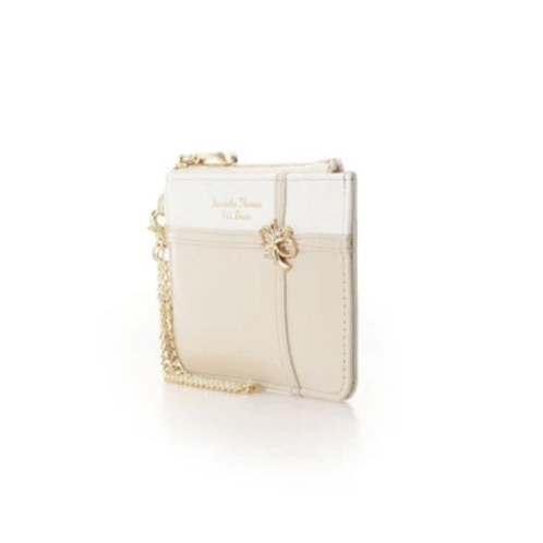 リボンラッピング　マルチケース　ベージュ