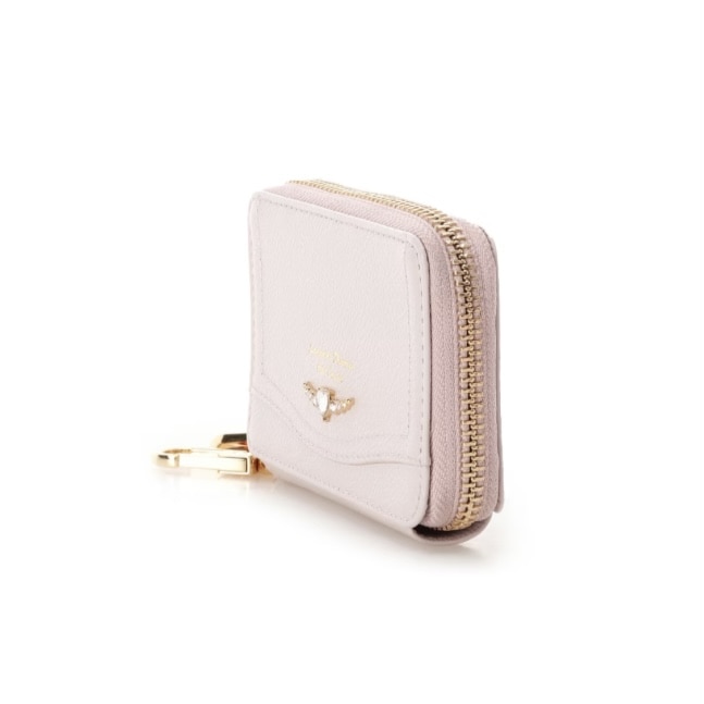  クリアハートビジュー キーケース　ピンク