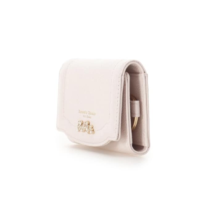 ラメフラワービジュー キーケース　ピンク