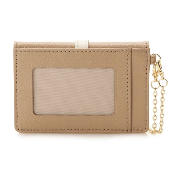 フロントベルト パスケース　ベージュ