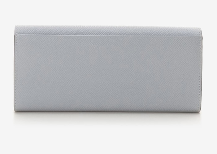 インサイドバイカラー かぶせ長財布　ブルー