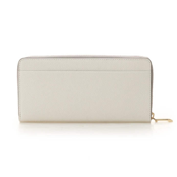 インサイドバイカラー ラウンド長財布　ホワイト