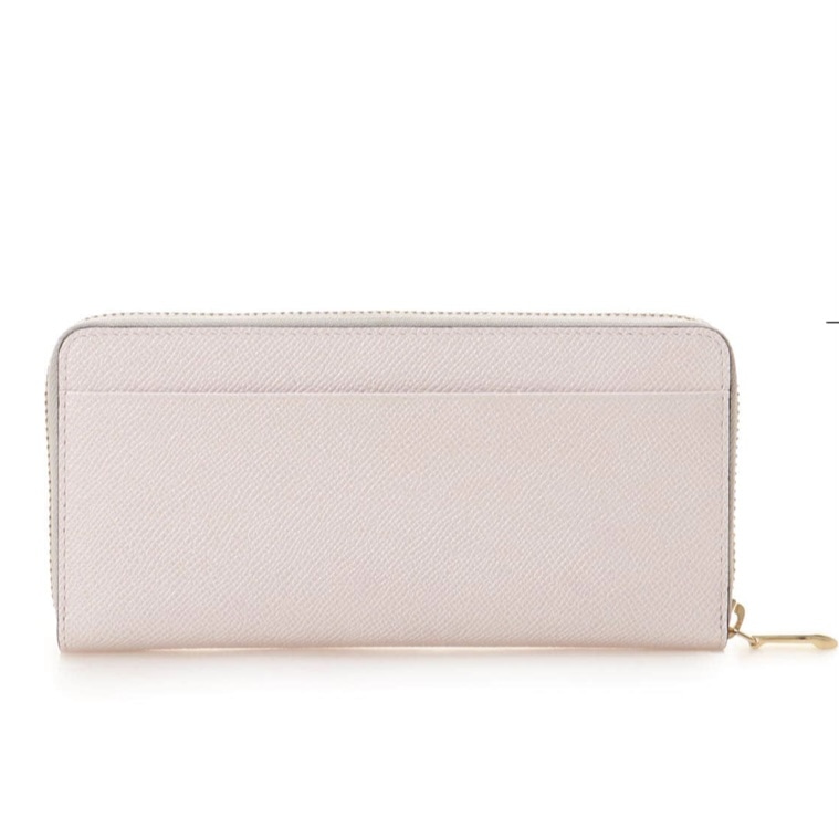 インサイドバイカラー ラウンド長財布　ピンク