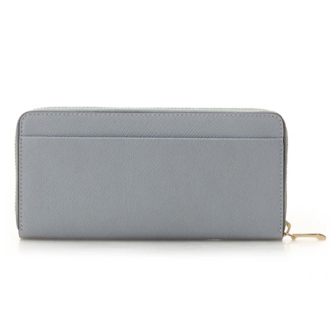 インサイドバイカラー ラウンド長財布　ブルー