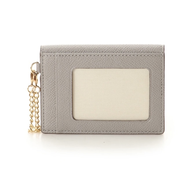 インサイドバイカラー パスケース　グレージュ