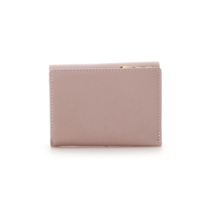 ジュエルバーL字型ジップ折財布　ピンク
