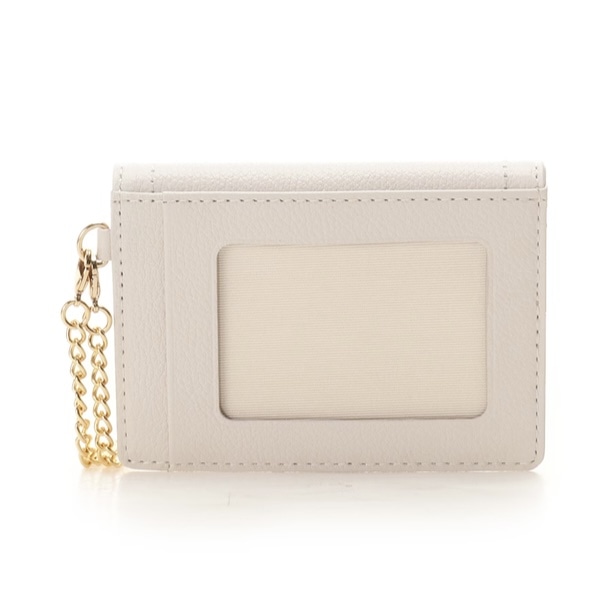 クリアハートビジュー　パスケース　ホワイト