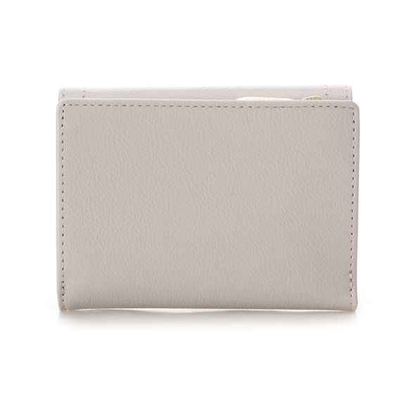 クリアハートビジュー 折財布　ベージュ