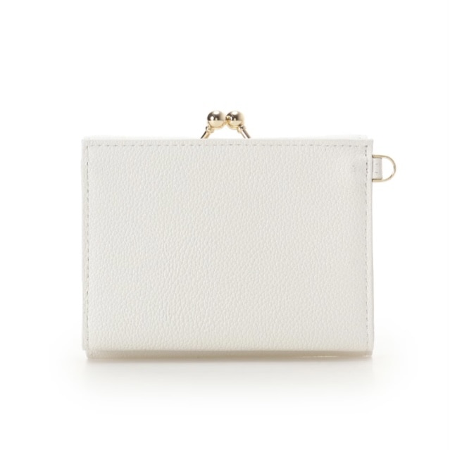 ラメフラワービジュー 折財布　ホワイト