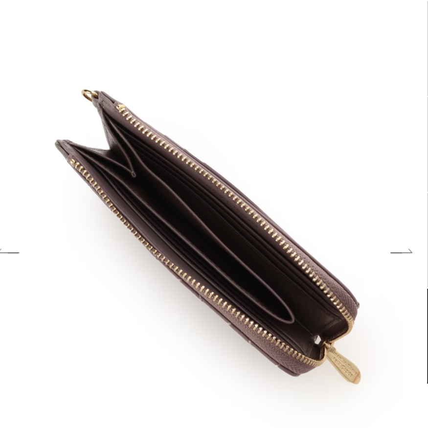 リボンキルト　マルチケース　ブラウン