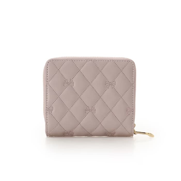 リボンキルト 折財布　ピンク