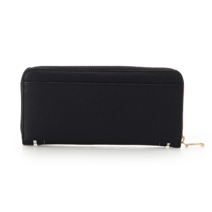 バイカラーリボン 長財布　ブラック