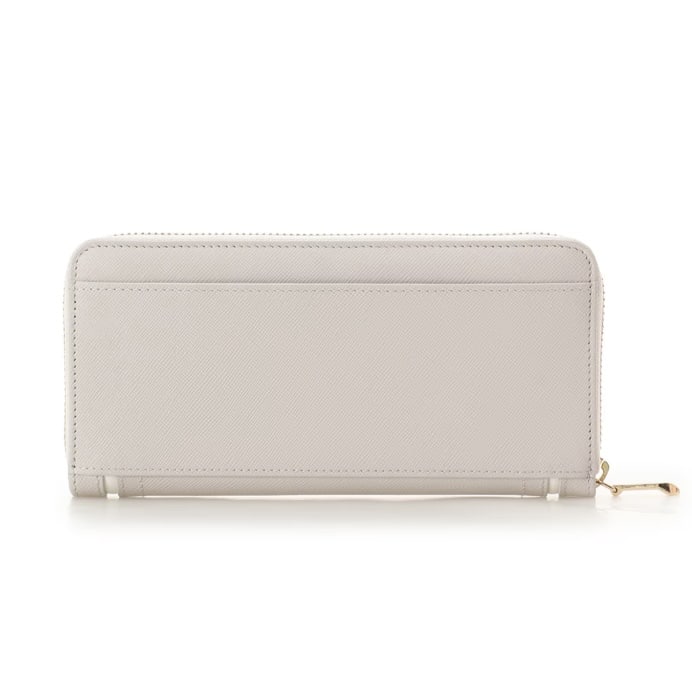 バイカラーリボン 長財布　ライトグレー