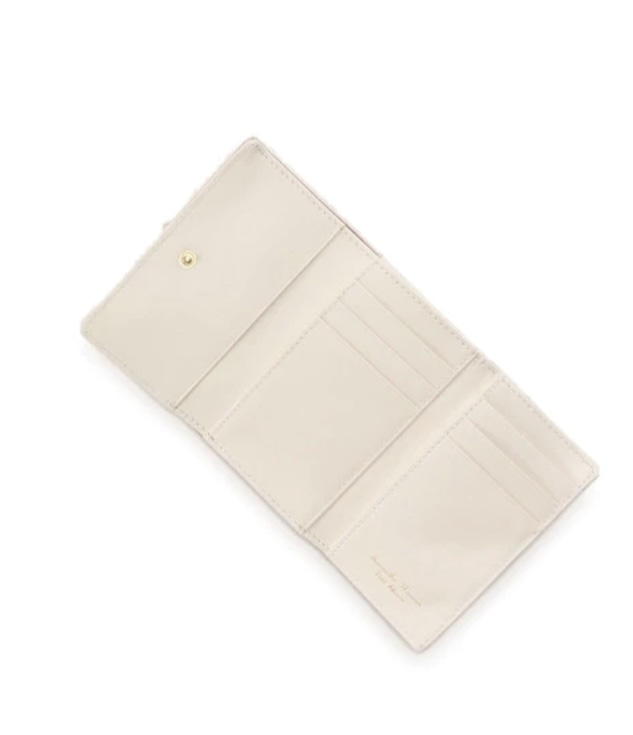 フロントベルト　折財布　ベージュ