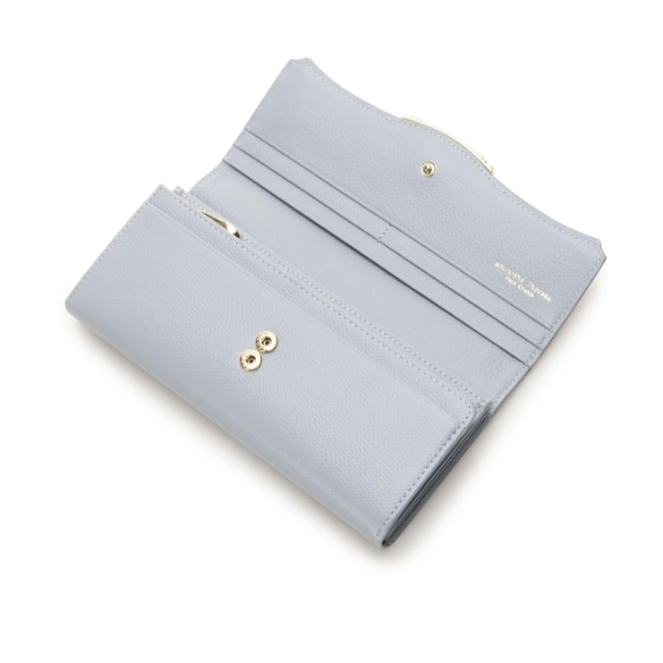 サイドフラワーバー 長財布　ダルブルー